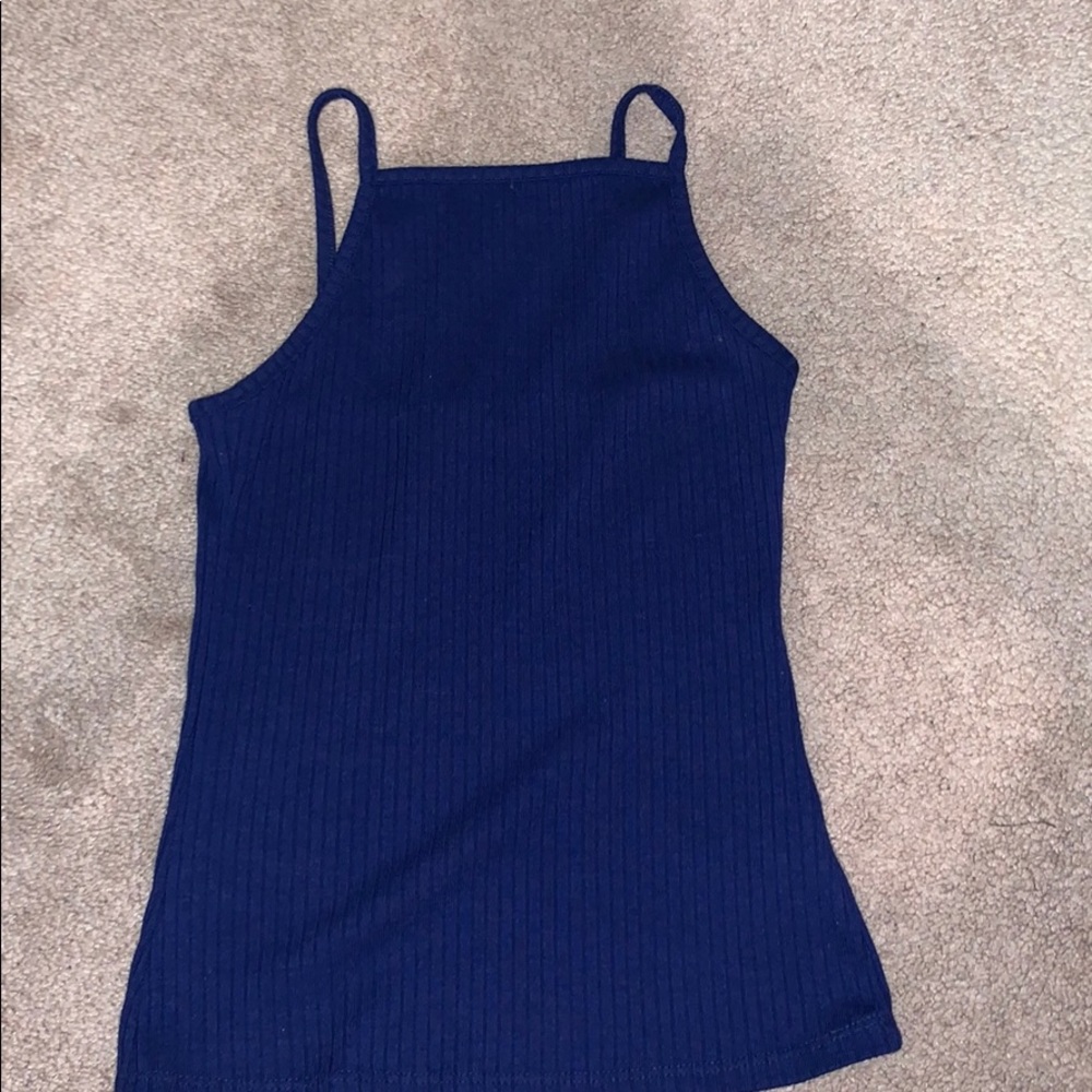 Blue ribbed tank top from marshals